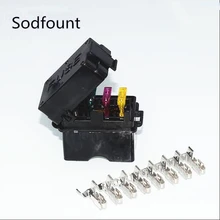 4 пути черный автомобиль Средний реле коробка плавких предохранителей в сборе с 8 шт. терминалы автомобиля страховой держатель