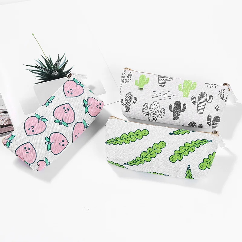 

Peach Cactus Leaves Coin Purse Zipper Small Wallet Personalized Keychain Handbag Purse original keychains
