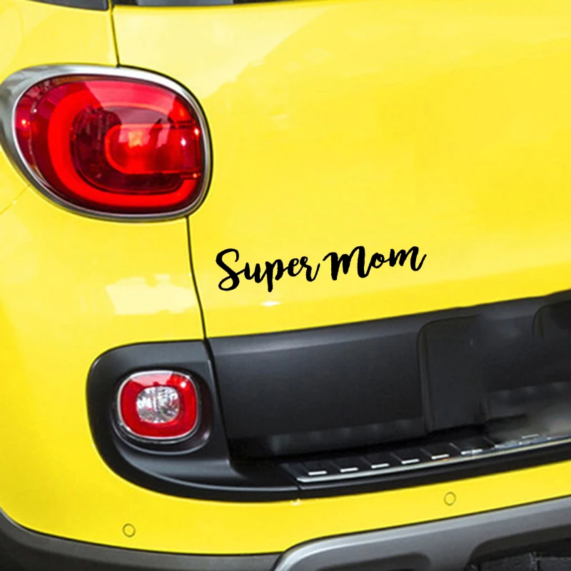 QYPF 16 3 см * 6 Модный виниловый текстовый стикер Super Mom для автомобиля наклейка