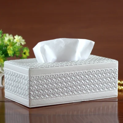 Общее качество искусственной кожи ткани накачки box для дома автомобиля отель и рестораны - Цвет: white weave L