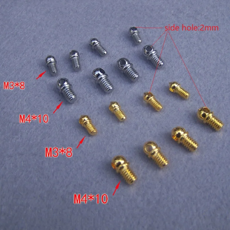 100 шт./лот M3x8mm M4x8mm m4x10mm винт с 2 мм боковым отверстием осветительное оборудование хрустальные фитинги аксессуары