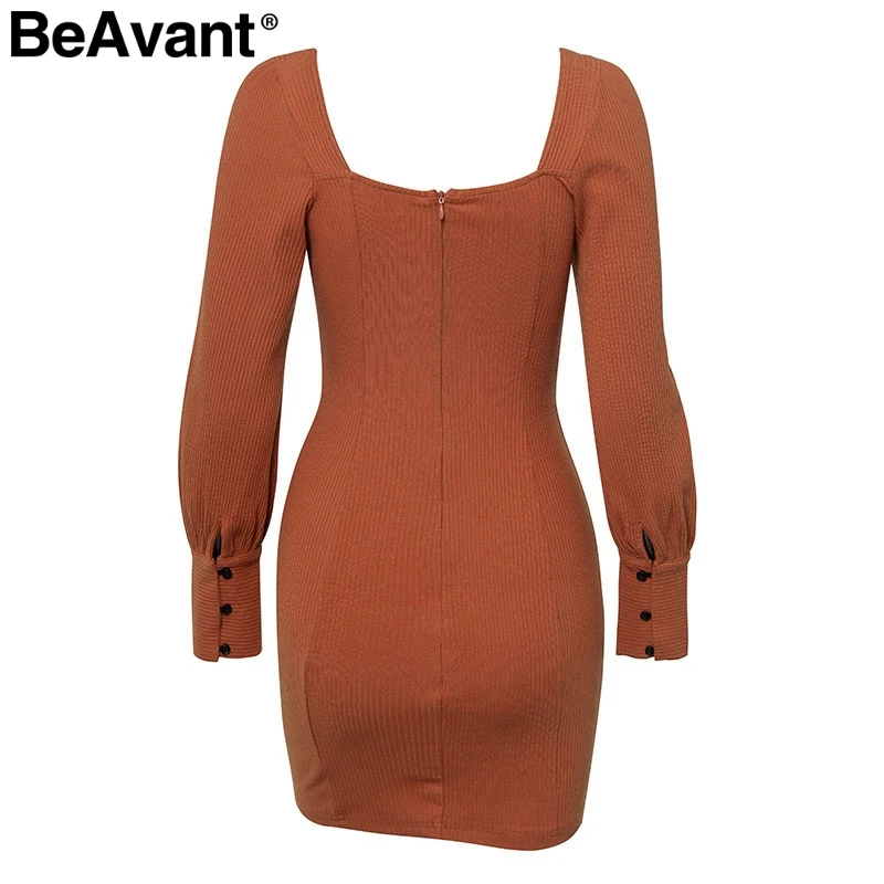 BeAvant винтажное Женское зимнее платье 2018 robe femme с длинным рукавом на пуговицах