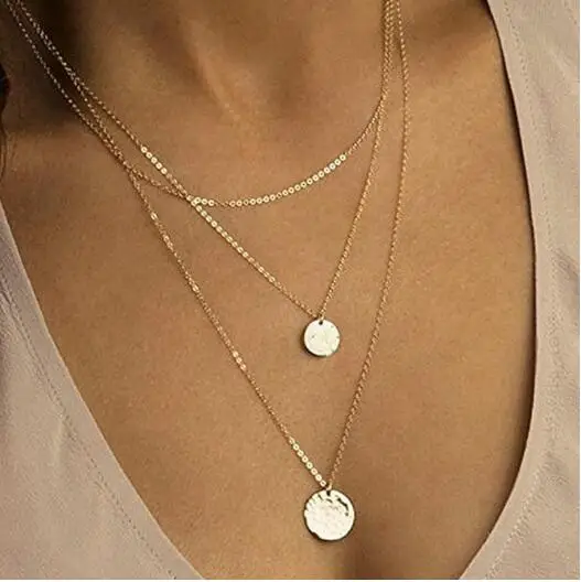 

2019 Fashion Sequins Multi Layer long Necklaces Pendant Bohemian Pendant Necklace for Women Bijoux Jewelry Accessories