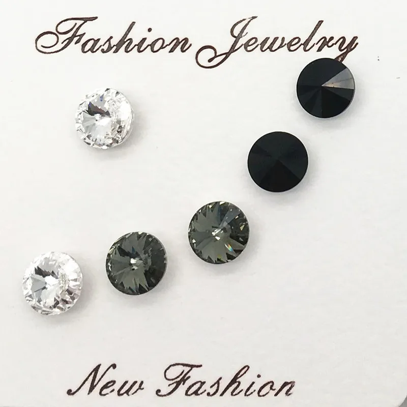 925 silver pin swarovski rivoli crystal stud earring03