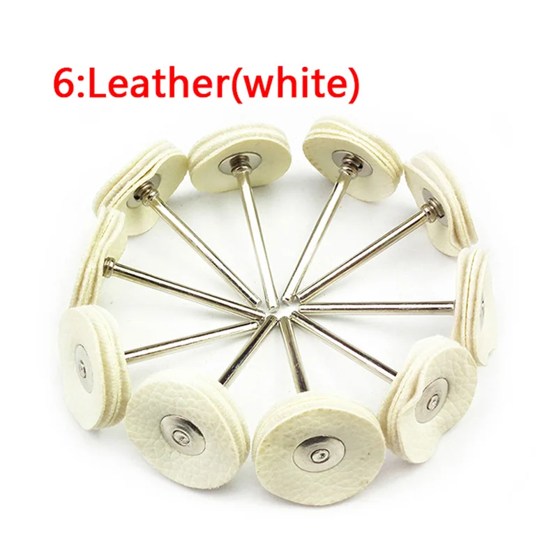 10 шт. полировальный круг полировальный коврик набор кистей Dremel Аксессуары для вращающихся инструментов - Цвет: No6 leatherWhite