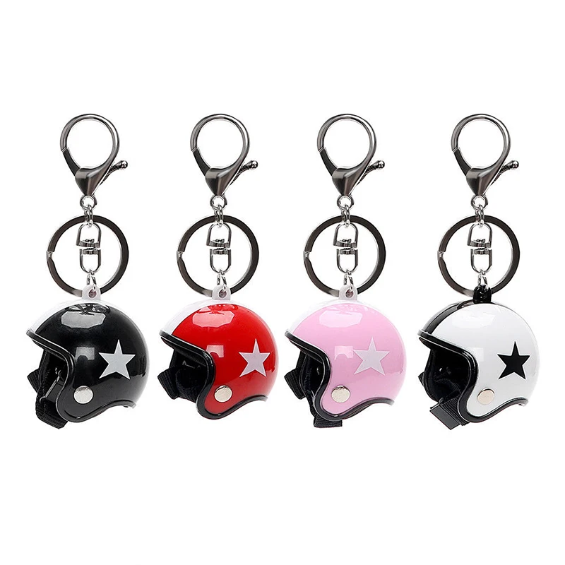 

Cute Safety Car Key Chain Creative Motorcycle Helmet Keychain Pendant Toy Key Ring for Kids Women Bag Jewelry Trinket
