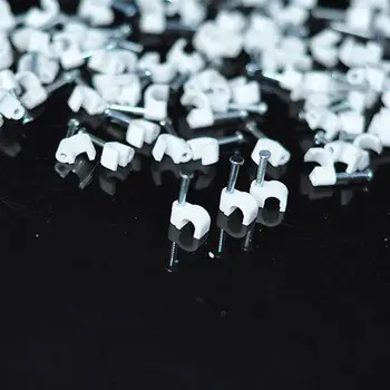 

100pcs 6mm Diameter Plastic Circle Cable Nail Clips QC