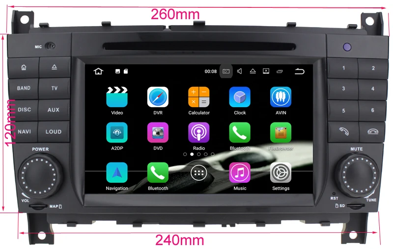 Clearance HIFIF 2 Din Quad Core Android 7.12 Car DVD GPS For Mercedes/Benz C Class W203 2004-2007 C200 C230 C240 C320 C350 CLK W209 04-11 1