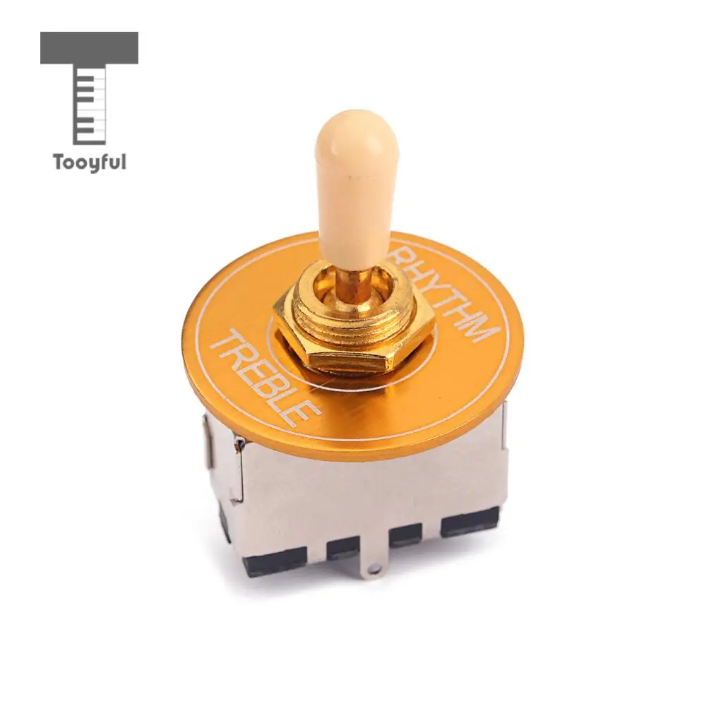 Tooyful 3 Way Toggle Switch Pickup Selector with Cream Knob & Guitar Switch Washer Ring Plate for LP SG Electric Guitar