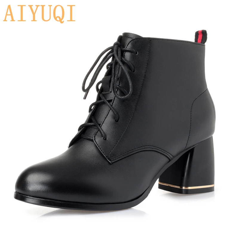 Mode Bottes Dame Black Chaussons Cuir Martin Fluff De NuesTendance Femmes Chaussures Automne 2019 FemmesPlus Pour Single Véritable black Nouveau Aiyuqi Velours En 2HIDWYE9