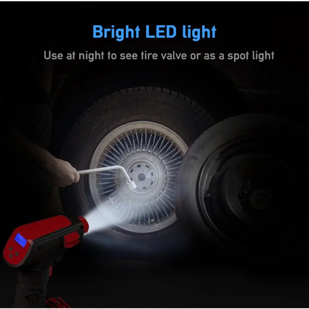 

Electric Inflator Portable Hand Held Pump with Digital LCD Pro Air Compressor Cordless Portable Compressor