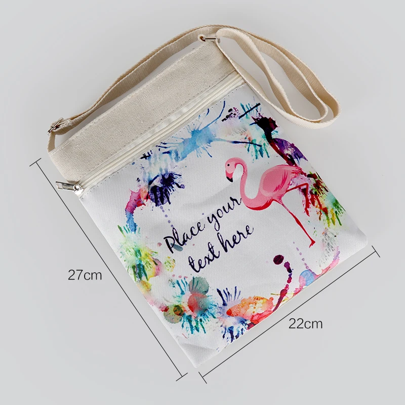 عالية الجودة فلامنغو مطبوعة زيبر الكتف حقيبة للمرأة قماش حقيبة الإناث رسول حقيبة crossbody هدية BB172