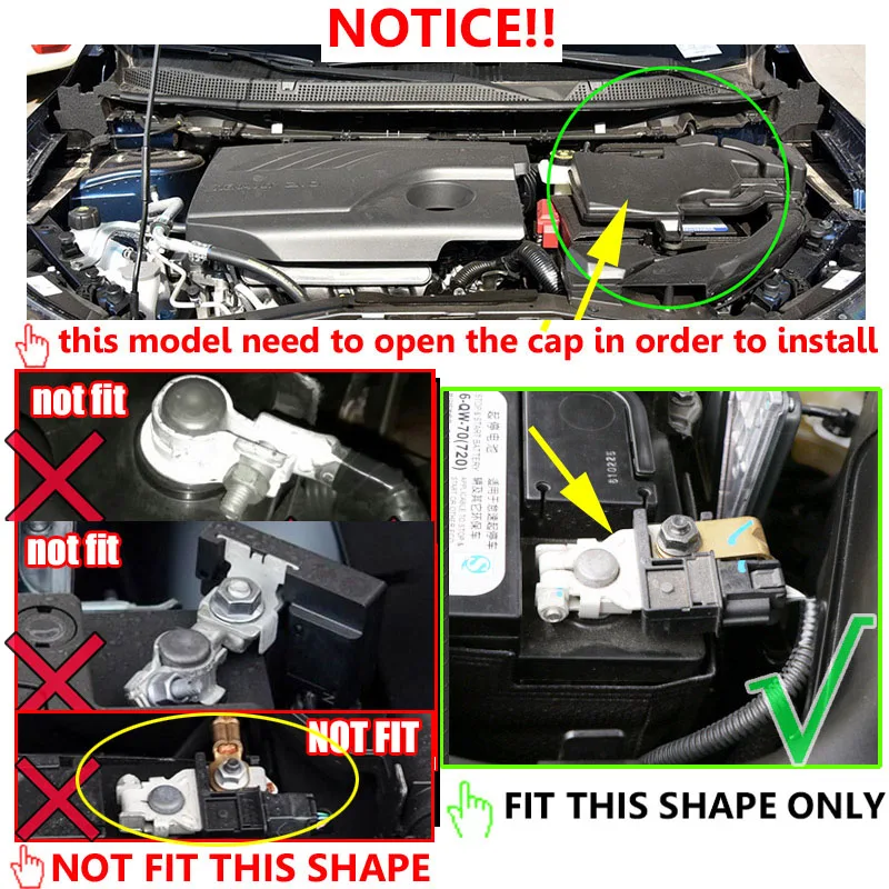 Автомобильный двигатель батарея анод отрицательный электрод полюс терминал Защитная крышка для Renault Koleos II Kadjar samsung QM6