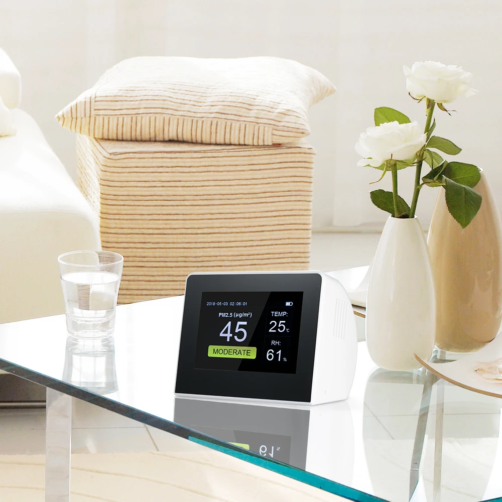 

Air Quality Detector Indoor/Outdoor Digital PM2.5 Formaldehyde Gas Monitor LCD HCHO & TVOC Tester Instrument Meter Air Analyzers