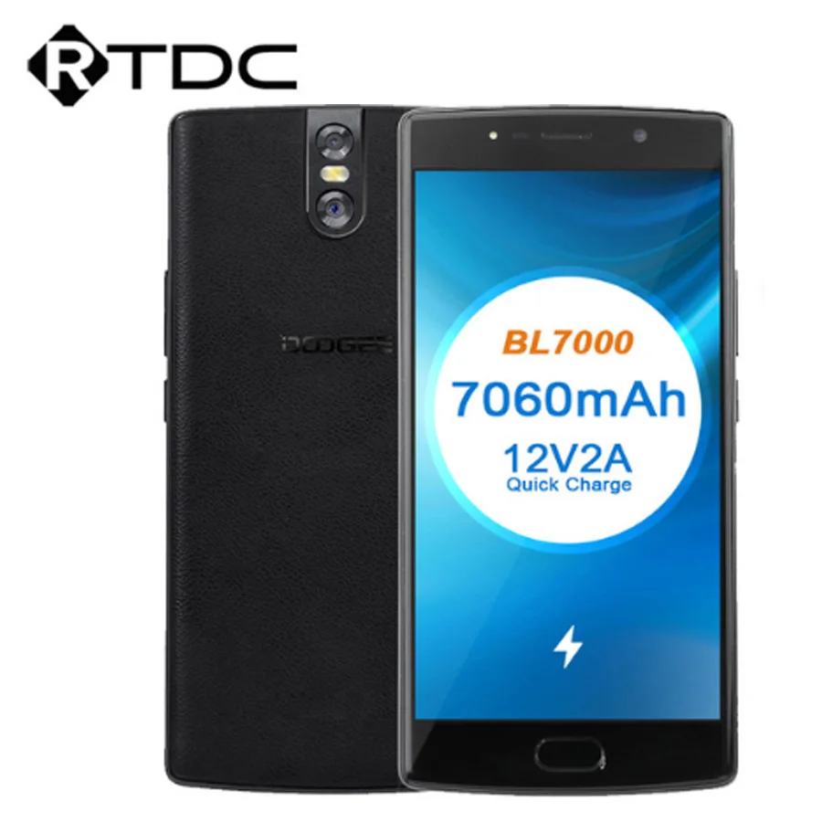 

DOOGEE BL7000 7060mAh 12V2A Quick Charge 5.5'' FHD MTK6750T Octa Core 4GB 64GB Smartphone Dual Camera Android 7.0 Mobile Phone