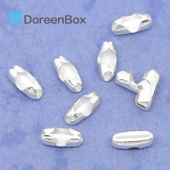 

Doreen Box Alloy Silver Plated Ball Chain Clasps For DIY Jewelry Making Fit 1-1.5mm Ball Chain Approx 5*2.5mm,About 1500PCs