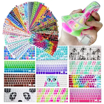 

Silicone US Keyboard Cover Decal Animal Rainbow Keypad Skin Protector 2pcs For Macbook Pro 13 A1278 15 17 Air 13 Retina 13