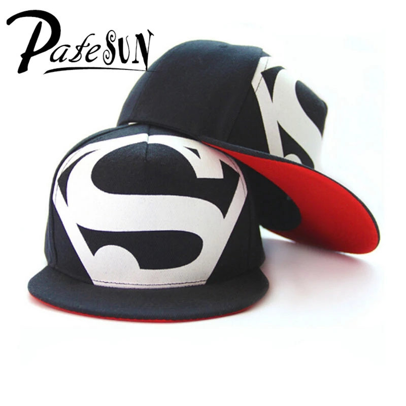 

Hot! New Arrive Fashion Hip Hop Superman Snapback Caps Hats For Men Women Summer Casual Baseball Cap Hat Free Shipping