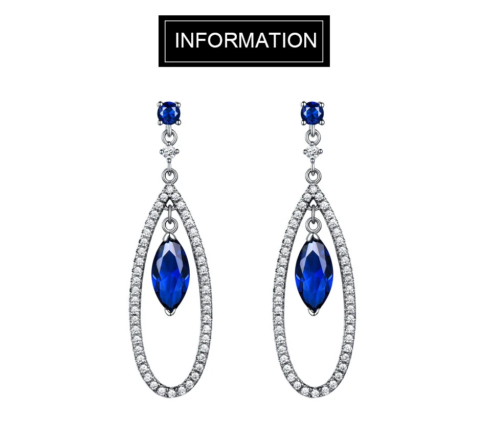 UMCHO Sapphire 925 sterling silver jewelry set for women S021S-1 (1)