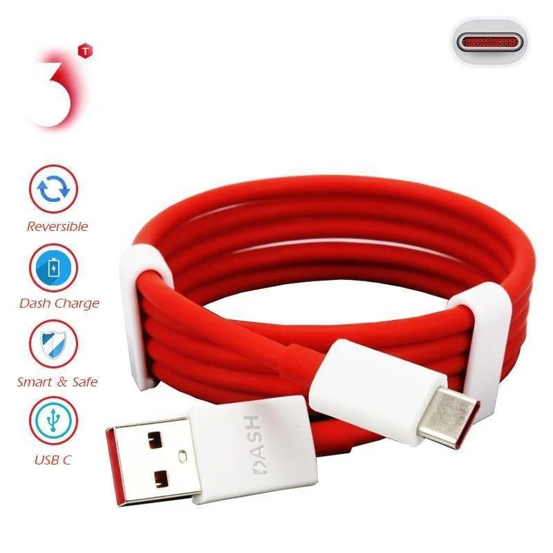 

Genuine Original 5V 4A Cable OnePlus 3 3T 5 5T 6 6T 1M Universal Flat Round DASH Charger Type-C Data Sync Cord for One Plus