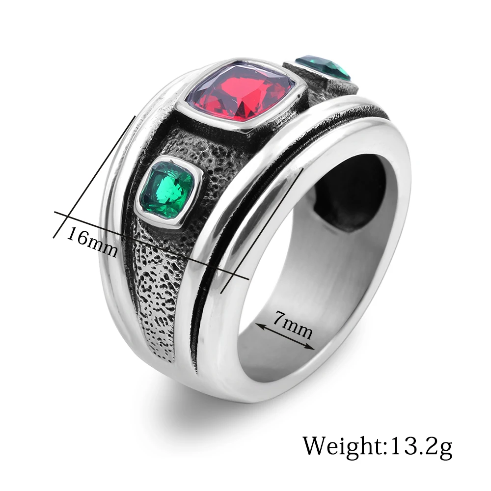 Винтажное кольцо из нержавеющей стали с серебряным покрытием и 3 драгоценными фианитами и кристаллами Ретро Кольца для женщин размер 6,7, 8,9