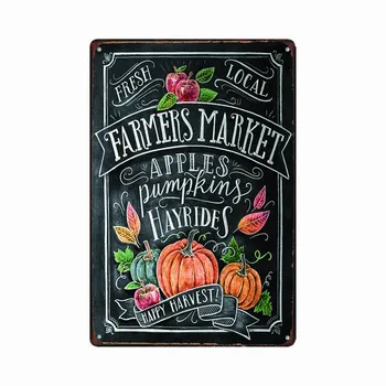 

Metal Painting "FARMERS MARKET Halloween" Wall Art Decor Poster Iron Plate Vintage House Bar Coffee Retro Tin Signs 20*30cm
