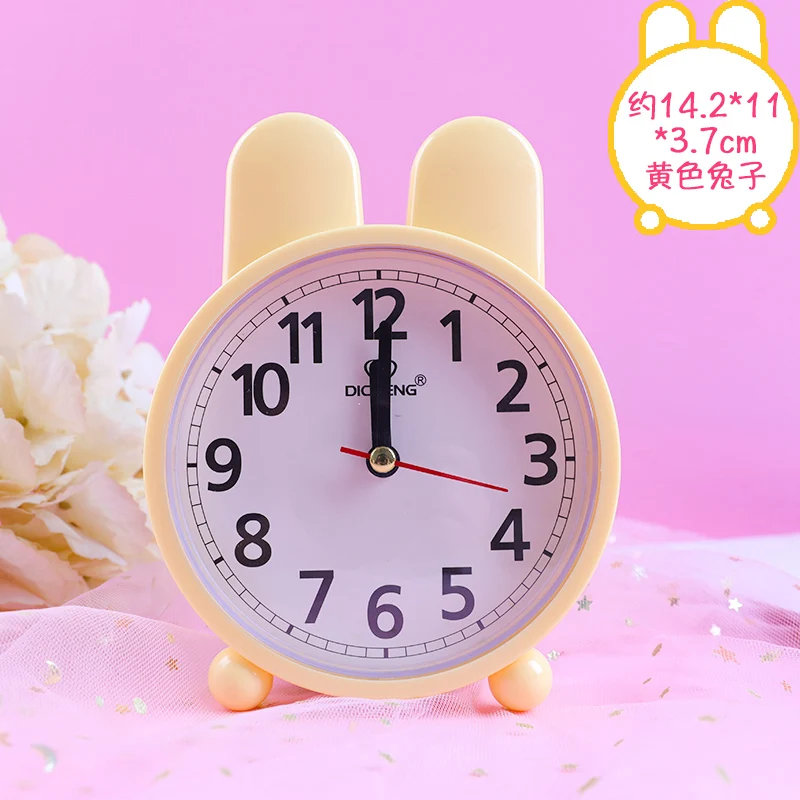 Cute Children's Alarm Clock Simple Multicolor Creative Clock Bedroom Classroom Office Decoration - Цвет: A-yellow