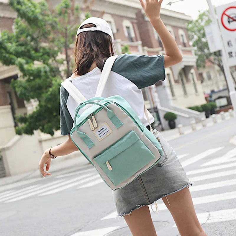 

Fashion Women Backpack Student School Bag Cute Bagpack Nylon Shoulder Bag For Teenage Girl Travel Bag Rucksack Knapsack 2019