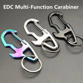 

2Pcs/lot EDC Stainless Portable Multifunctional Mountaineering Quick Buckle Bottle Opener Outdoor Camping Equipment A2115YPG
