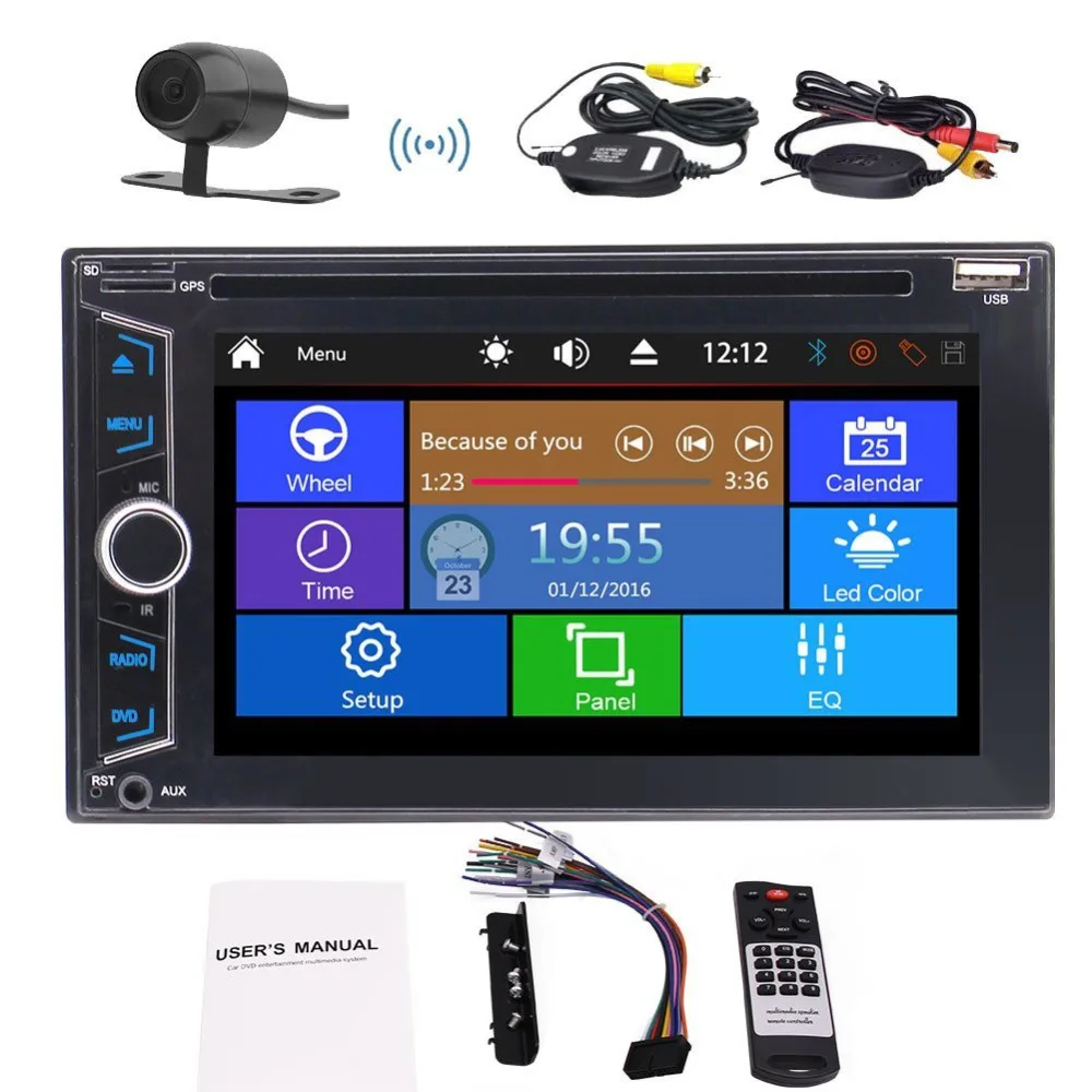Double 2 Din Car font b Radio b font Stereo DVD Player Backup Camera 6 2