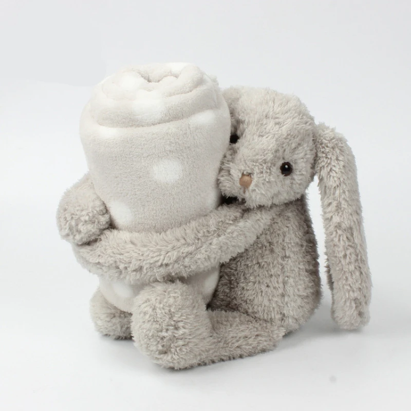 Buy full length 33cm Rabbit Baby Towels Plush Toy Doll Saliva Towel Comforter