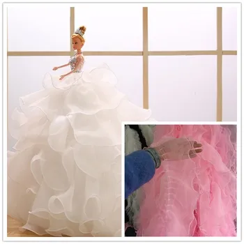 

5Yards Pink Gathered Lace Trim Folds Pleated Organza Ribbon Fabric Clothing Cuffs Skirt Wedding Dress Barbie Lace Accessories