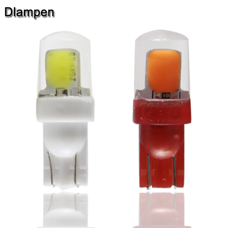 

5pcs T10 W5W 194 canbus led light for car Styling cob 12v 1W red white waterproof Auto Side Wedge Lights silicone Lamp Bulb
