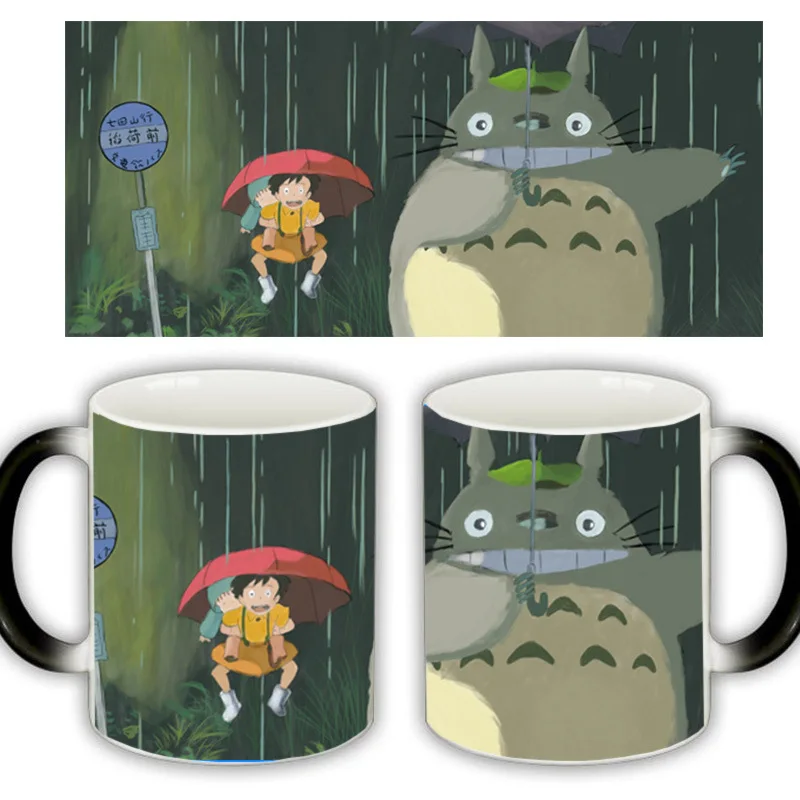 

Useber New Anime Style Lovely Style Miyazaki Totoro A Grade Ceramic Cup Discoloration Mugs Rain