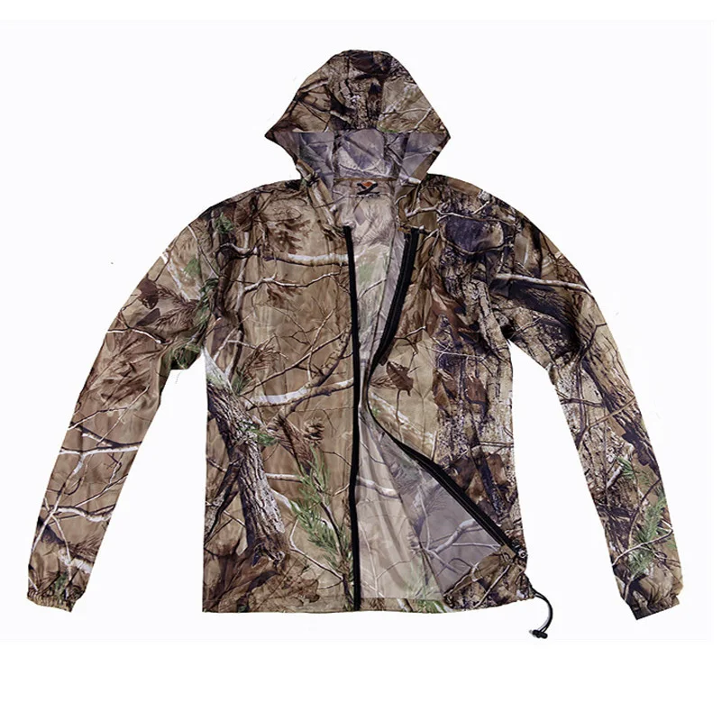 Camouflage Водонепроницаемая бионическая камуфляжная одежда, дышащая быстросохнущая Солнцезащитная футболка с длинными рукавами для летней охоты и рыбалки - Цвет: Camouflage