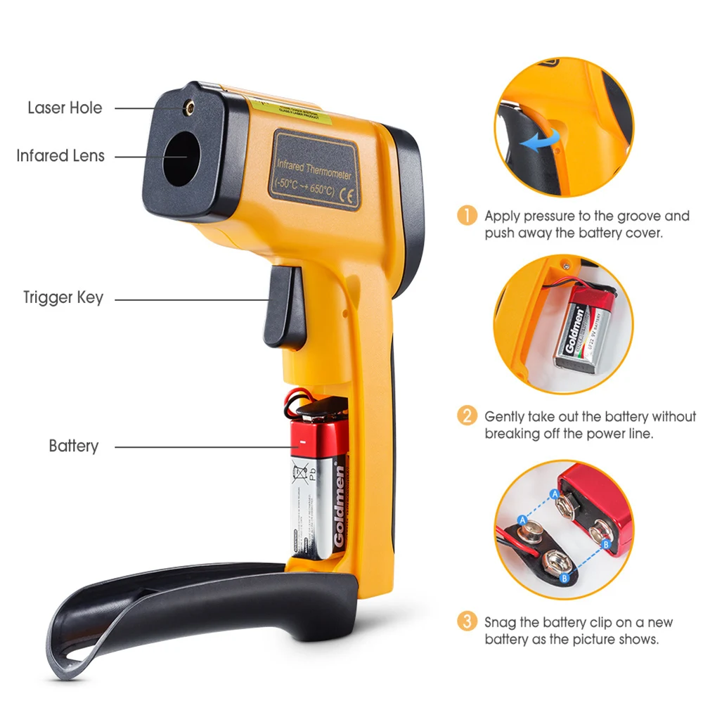 Laser Digital Ir Infrared Thermometer Meter Gun Point 50650 Degree