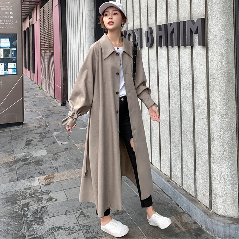 

TVVOVVIN Long Windbreaker Female Autumn And Spring 2019 New Trench Coat For Women Solid Color Wild Women Clothing C461