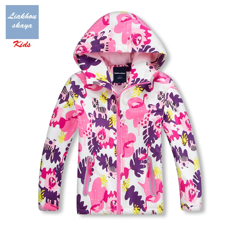 

Liakhouskaya 2019 New Spring Fashion Kids Fleece Casaco Jacket For Girls Flower Coats Children's Waterproof Outerwear Clothes