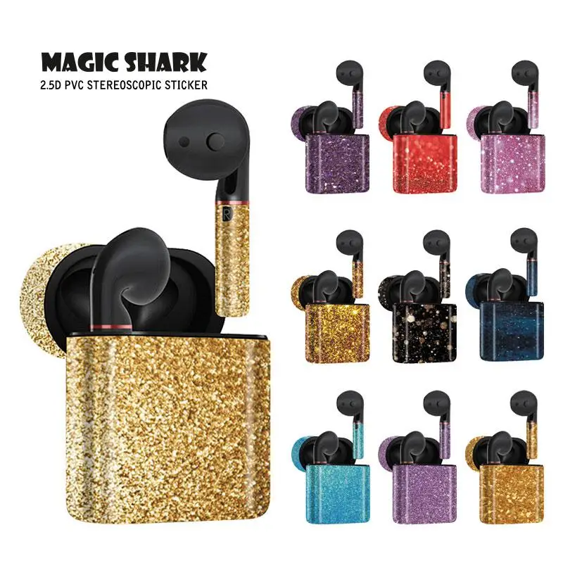 

Magic Shark Bling Gold Dreamy Drops High Quality Case Sticker Wrap Film Cover for HUAWEI Freebuds 2 & 2 Pro No Fade