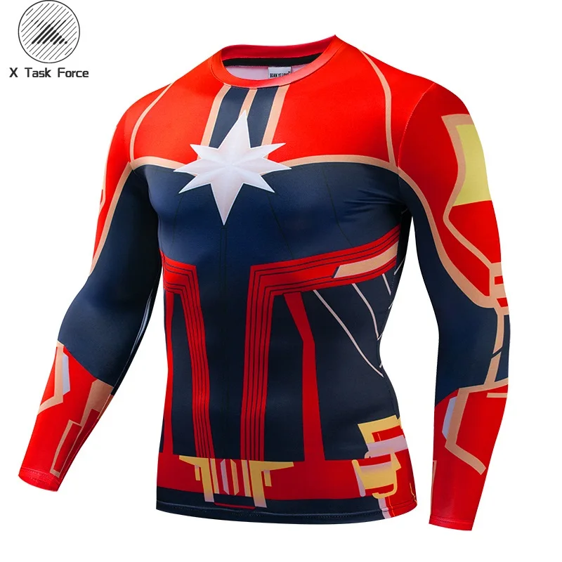 Новинка 2019 карнавальный костюм Carol Danvers футболка унисекс с длинным рукавом