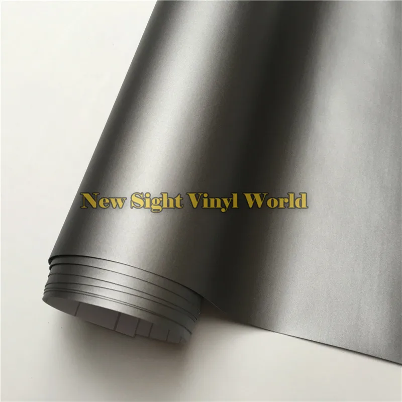 High Quality Matt Grey Vinyl Film Roll Car Wrap Gunmetal Grey Matte Vinyl Wrap Bubble Free