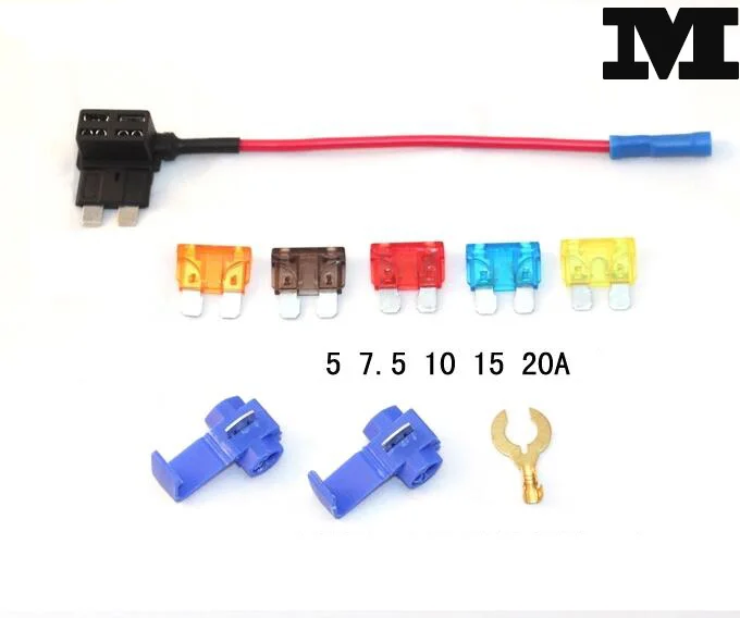 M/S/мини размер предохранитель адаптер коснитесь двойной адаптер Держатель Для Авто Грузовик 5/7. 5/10/15/20A предохранитель+ терминал