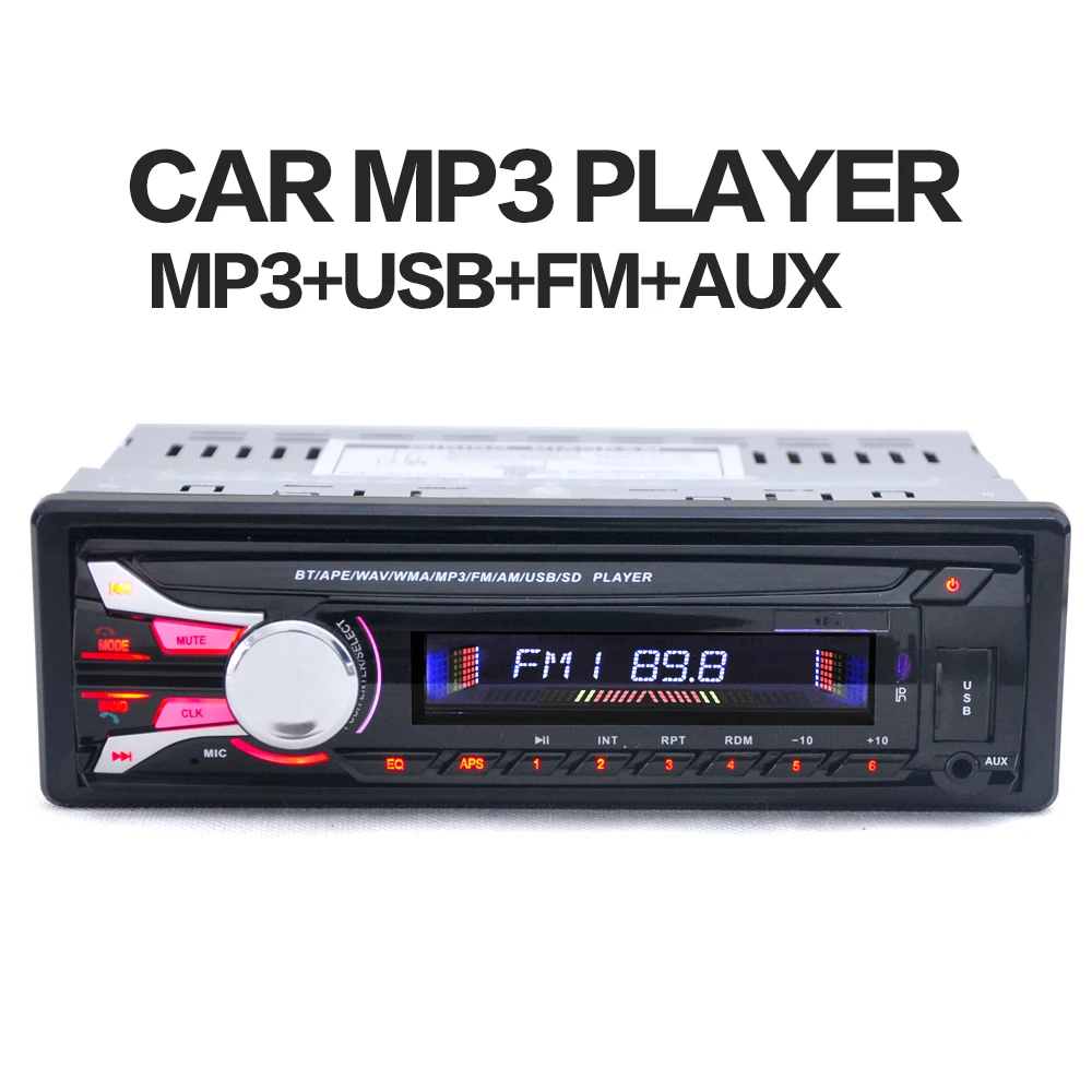 

1188B 1DIN 12V Car Radio Stereo FM MP3 Player In-Dash Bluetooth AUX Input with Detachable Front Panel USB Port Remote Control