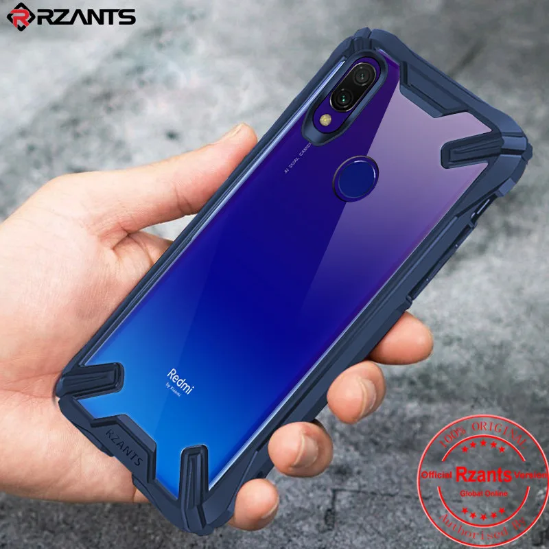 

Rzants Phone Case For Xiaomi Redmi Note 7 Case Crystal Transparent Hard Back Shockproof Reinforced Corner Rugged Slim Cover
