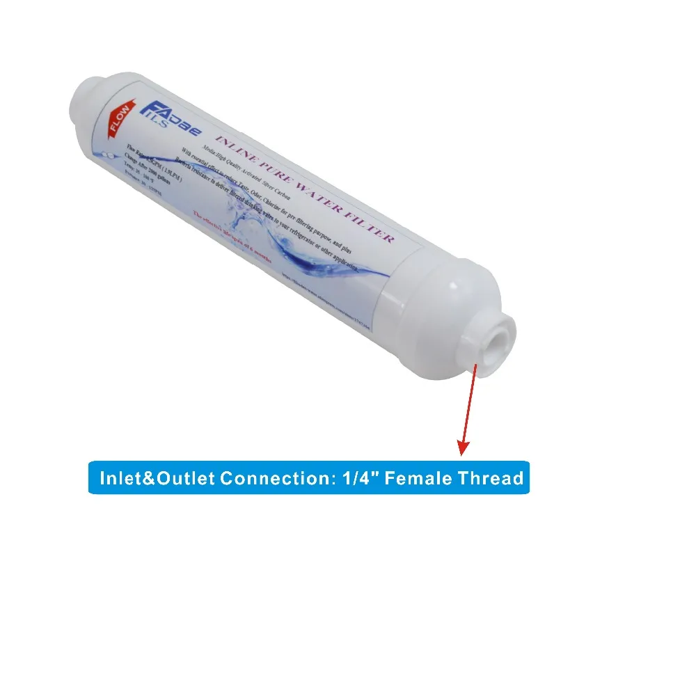 Inline Silver carbon filter white color SID drawing
