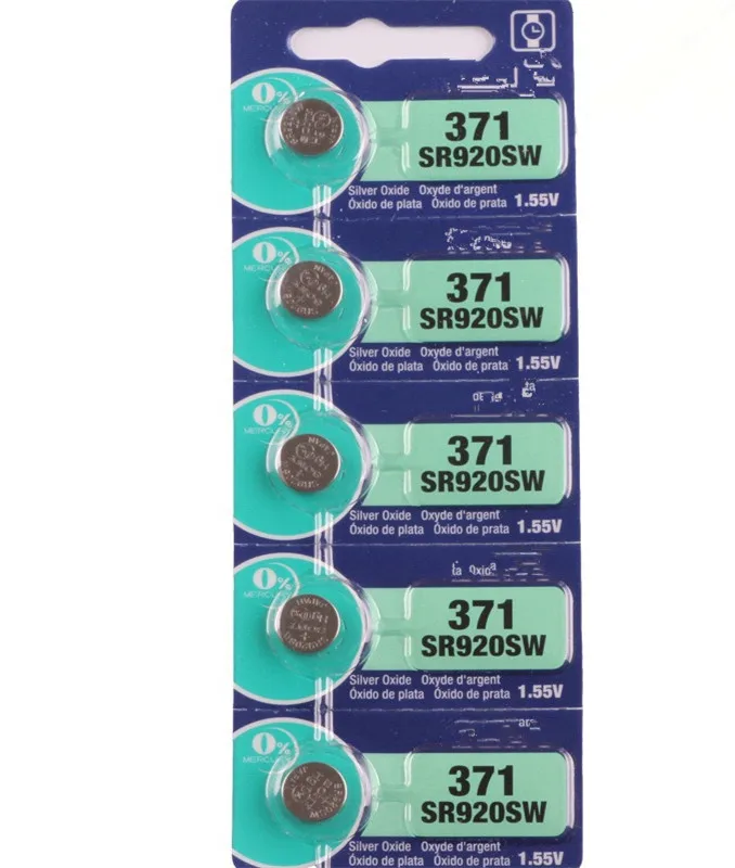 

5pcs 371 battery SR69 SR920W SR920SW AG6 L921 605 620 280-31 280-51 Cell Button Watch Batteries Silver Oxide retail card