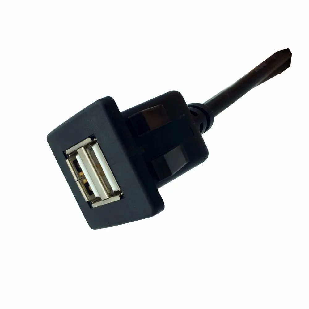 Flush Mount Dual USB 2.0 Dock Adapter Snap in USB 2.0 Extension Cable New