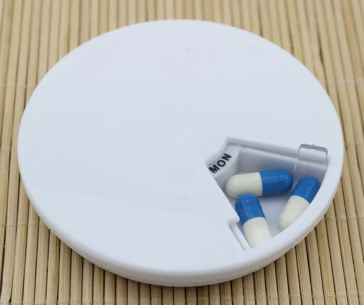 Вращающиеся маленькие шт удобный недельный Круглый с отделочным получением чехол для пожилых людей и друзей коробка для таблеток хранение таблеток
