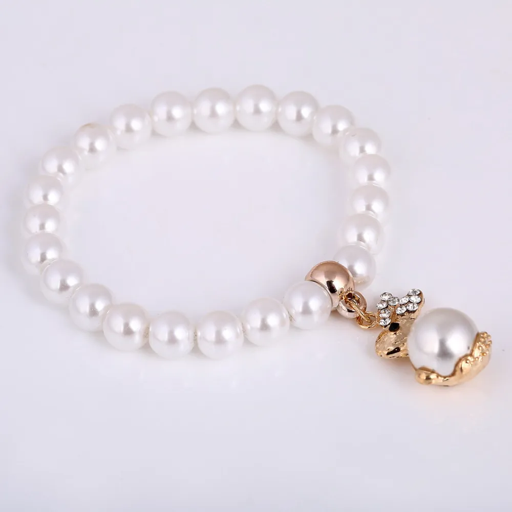 Fahsion Crystal Imitation Pearl Bracelets For Women Rabbit Pendant Bracelets & Bangles Pulseras Mujer Jewelry 168 Fahsion Crystal Imitation Pearl Bracelets For Women Rabbit Pendant Bracelets & Bangles Pulseras Mujer Jewelry 168