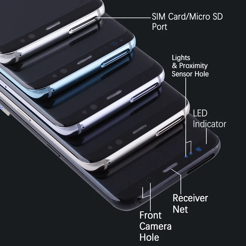 AMOLED Дисплей для SAMSUNG S8 S8 Plus LCD в сборе с тачскрином на рамке черный синий Серый Серебряный золотой